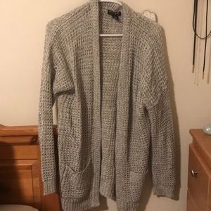 Gray knit cardigan